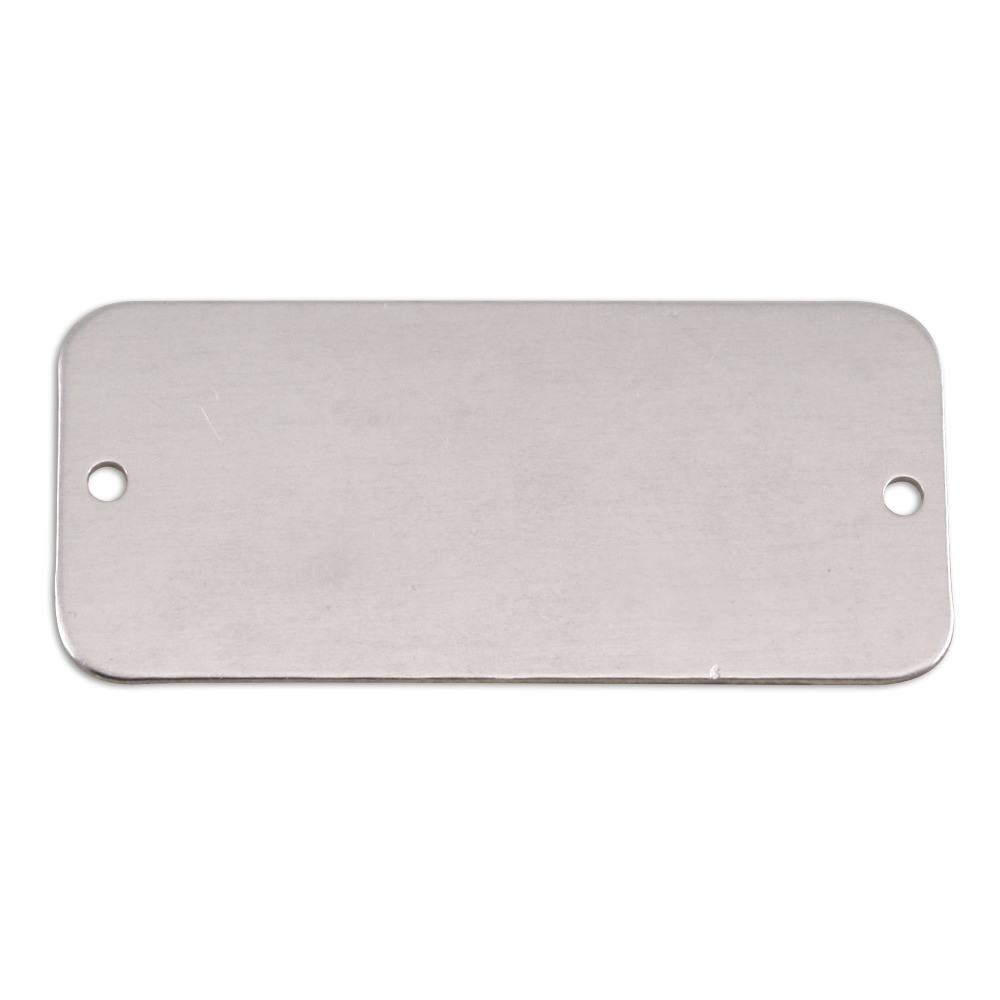 Metal Stamping Blanks Aluminum Rectangle with Holes, 44.5mm (1.75") x 20mm (.79"), 18g, Pack of 5